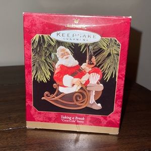 Vintage Hallmark Coca-Cola Taking a Break Ornament 1997